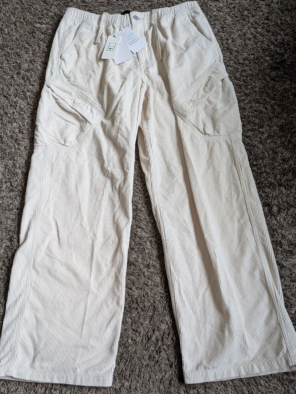 NWT Jordan Ivory Corduroy Cotton Chicago Cargo Pants Men's L